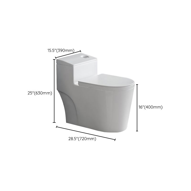 Contemporary Siphon Jet Toilet Bowl White Ceramic All-In-One Toilet