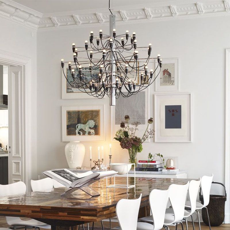 Postmoderne Neuheit Kerze Kronleuchter Metallic Lobby Wohnzimmer Federung Licht