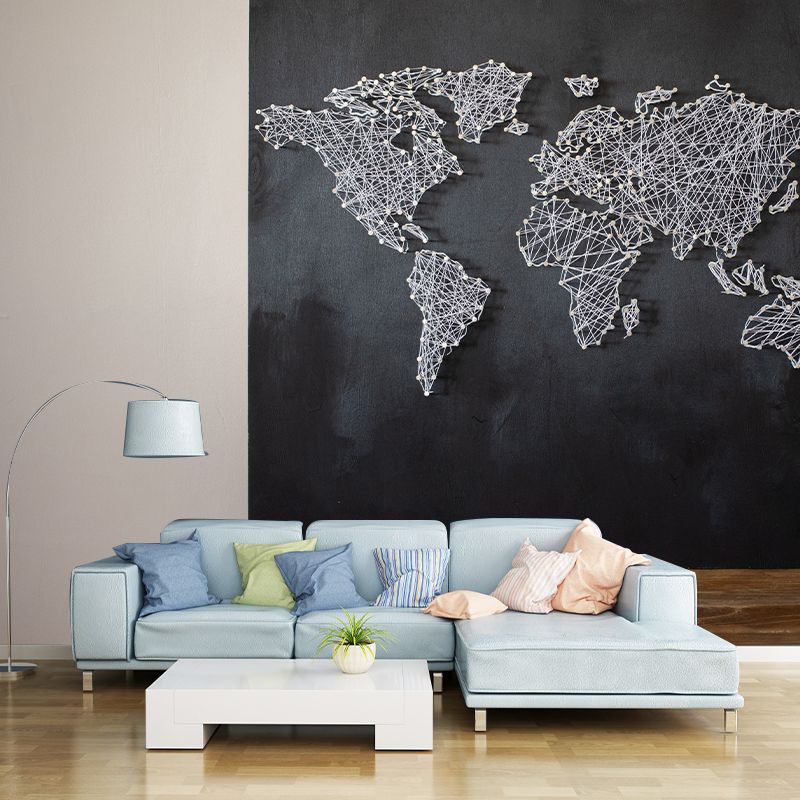 Photography Stain Resistant Mural Wallpaper Map Indoor Wall Mural