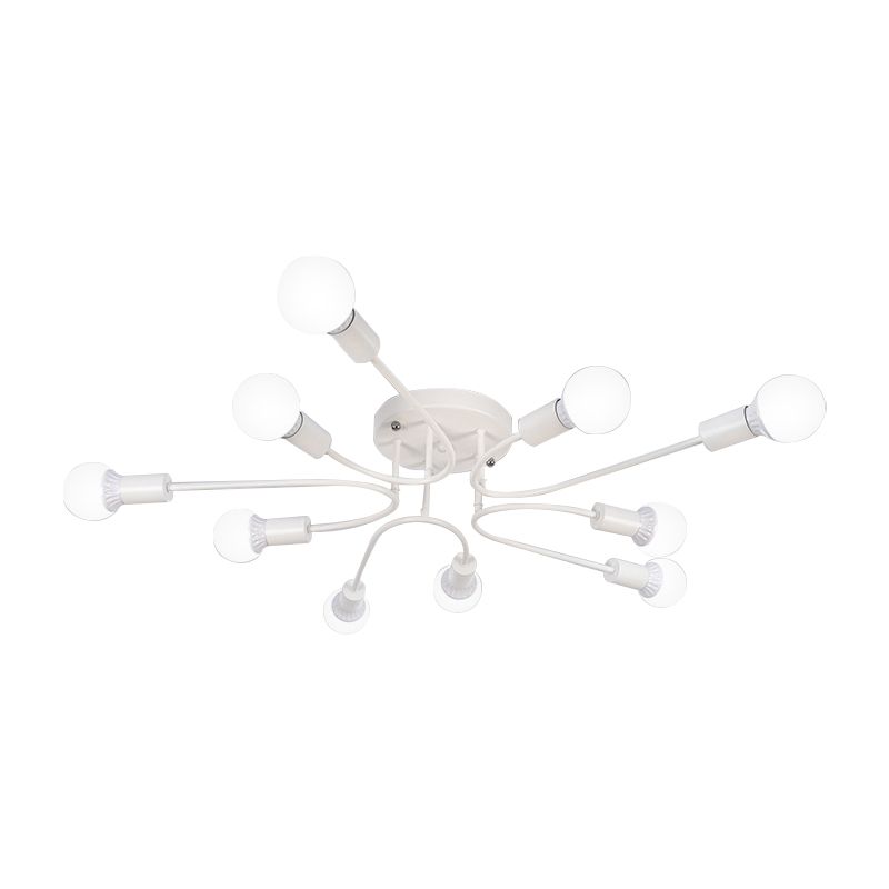 Starburst Semi Flush Mount Lighting Nordic Metal 6/8/10 Lichter Weiß/Gold/Schwarz Deckeneinbauleuchte für Schlafzimmer