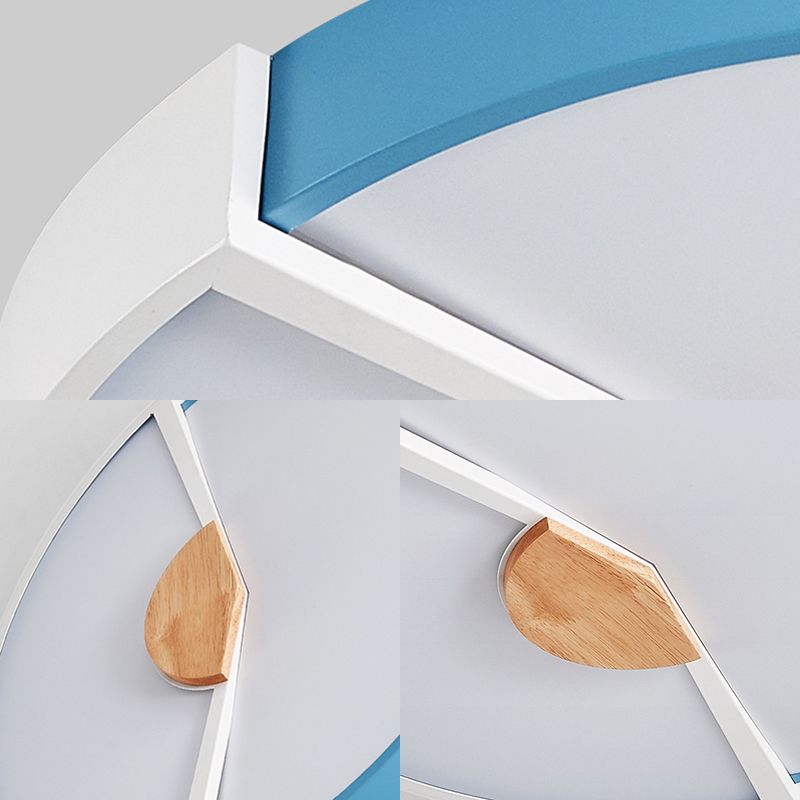 Lámpara empotrada redonda con empalme metálico, LED moderno integrado, lámpara montada en techo negra/rosa/amarilla, 12 "/ 16"/19,5 "de ancho