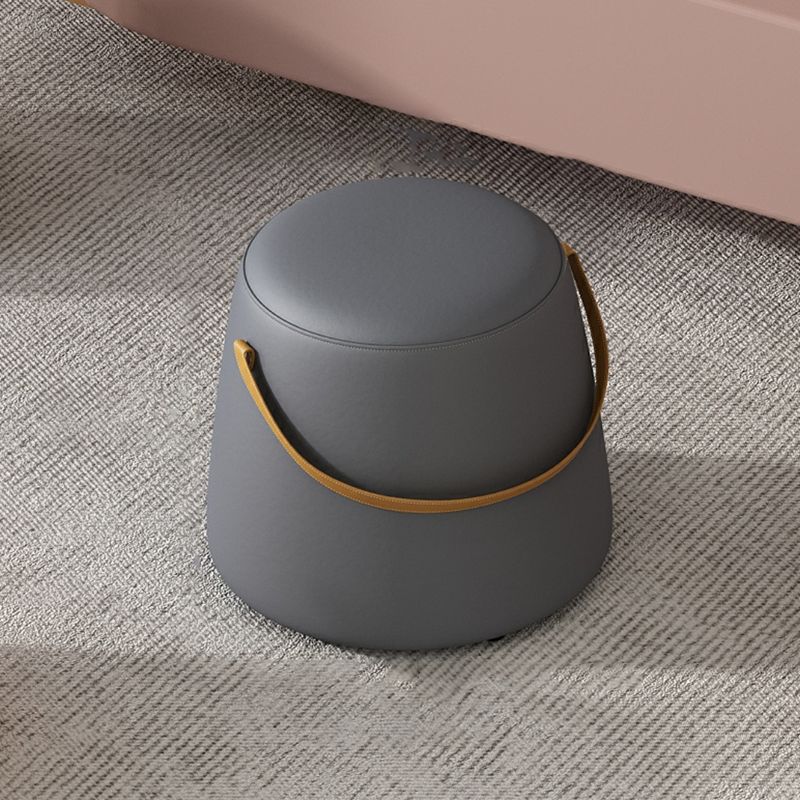 Contemporary Round Couch Ottoman Plain Cotton Water Resistant Target Pouf