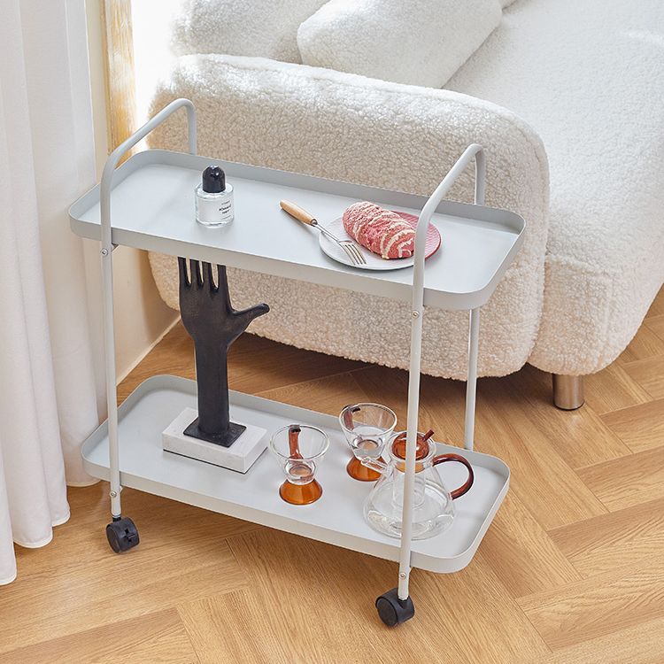 25.2"H Rolling Modern Prep Table Metal Rectangular Prep Table for Dining Room