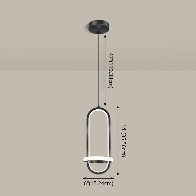 Simplicity Style Geometric Ceiling Pendant Light Metal LED Bedroom Pendant Light Kit