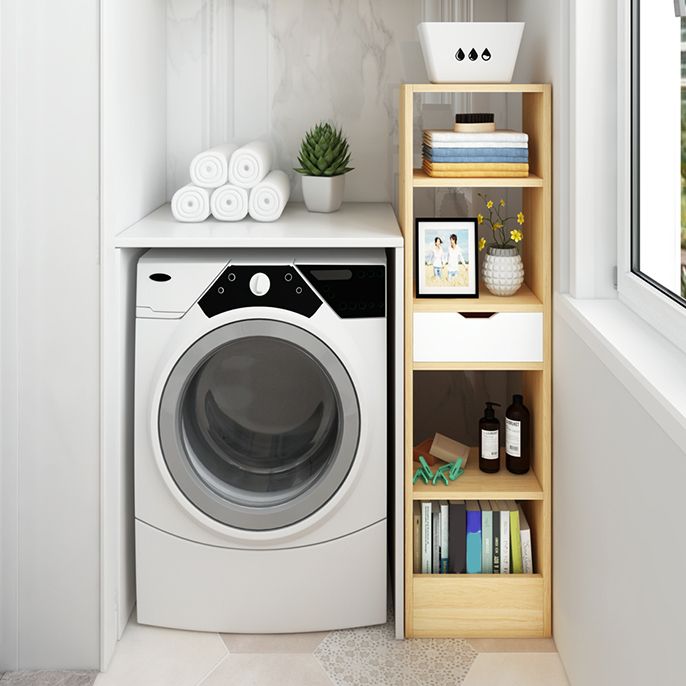 Contemporary Wood Bookcase, Geometric Bookshelf for Living Room