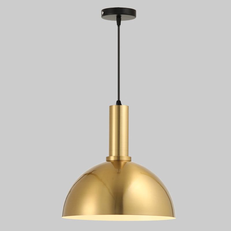 Luz de techo colgante de restaurante kit de lámpara colgante de oro minimalista con sombra de metal de cordón