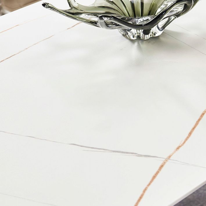 Designer 1/4/5/7 Pieces Dining Table Set Rectangle White Stone Top Dinette Set