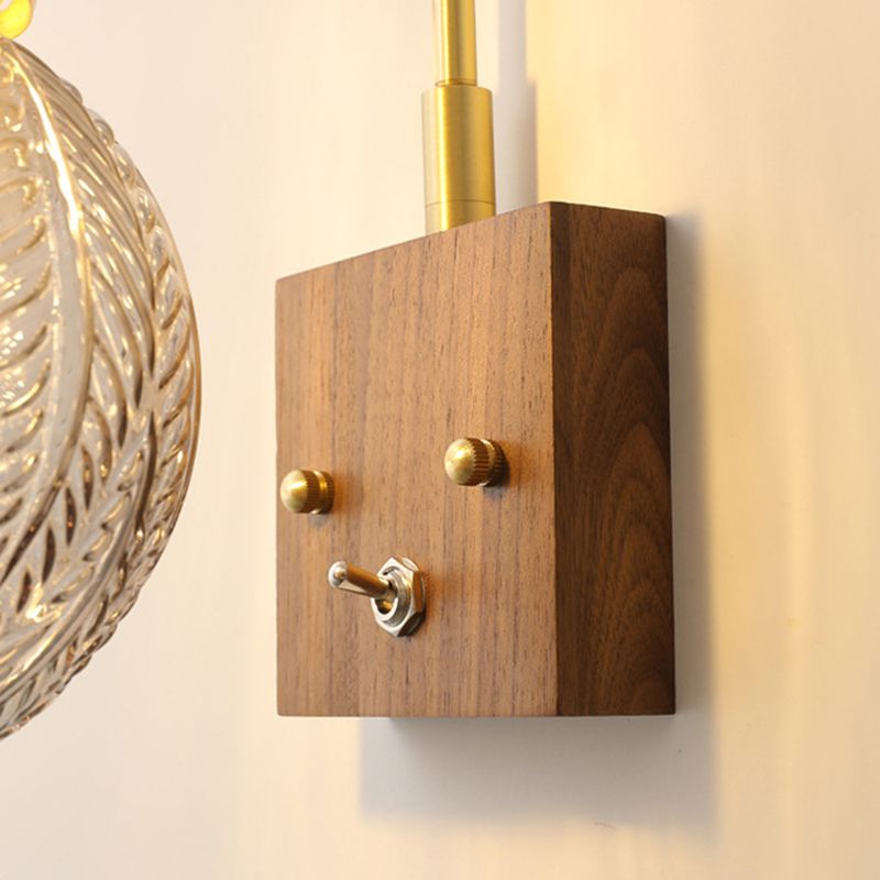 Ball Shape Glass Wall Light Modern Style 1-Light Wall Light Sconce