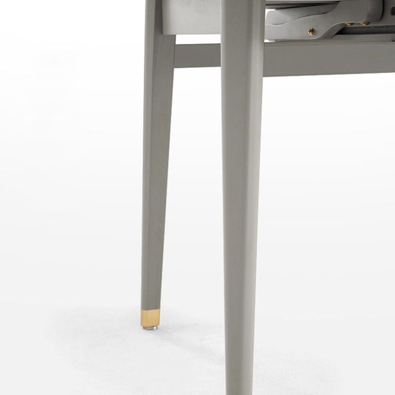 Contemporary White Round Stone Dining Table with Solid Wood Legs