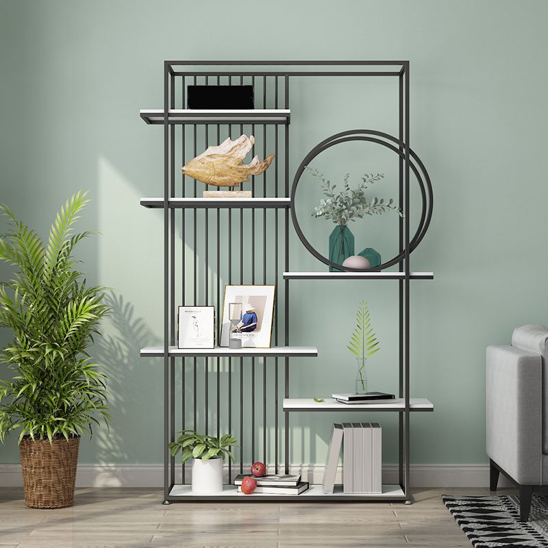 Glam Style Open Bookshelf Metal 6-shelf Bookcase for Home Office