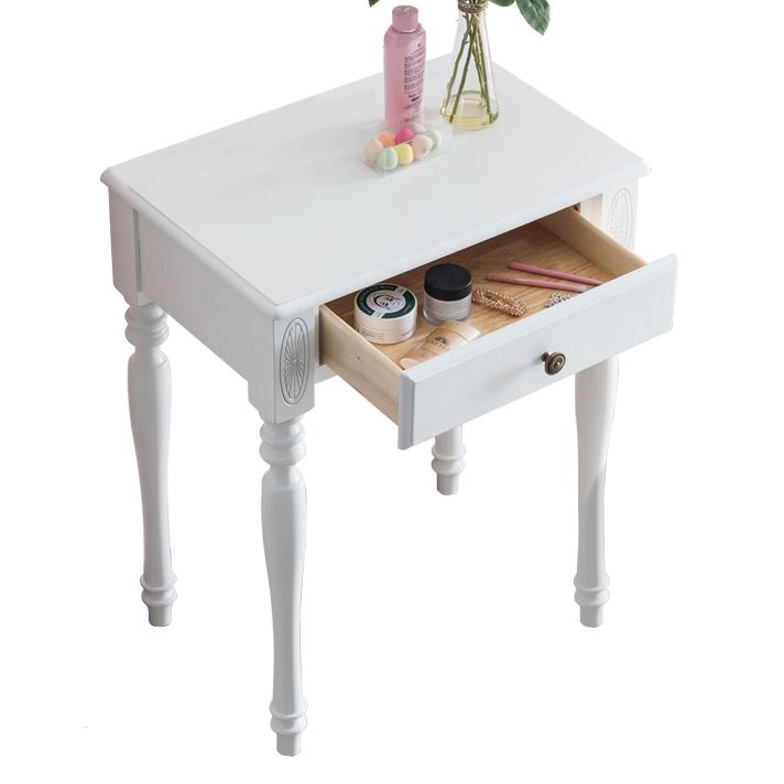 Traditional Rubberwood Bedroom Storage Box 1 Drawers Vanity Table