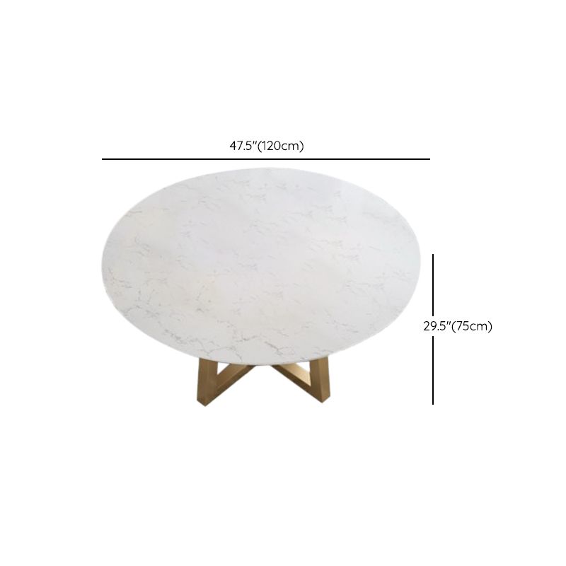 Iron and Slate Table Glam Style Simple Home Round Dining Table