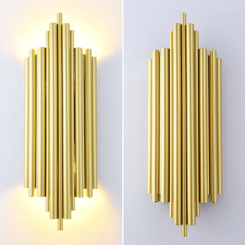 Industrial Wall Light Golden Metallic Shade Wall Light Sconce for Living Room