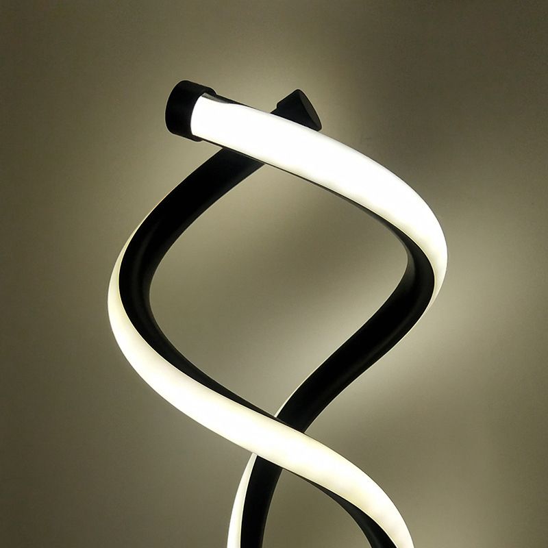 Spiral Wall Lighting Fixture Minimalist Style Metal LED Black Wall Sconce Lighting