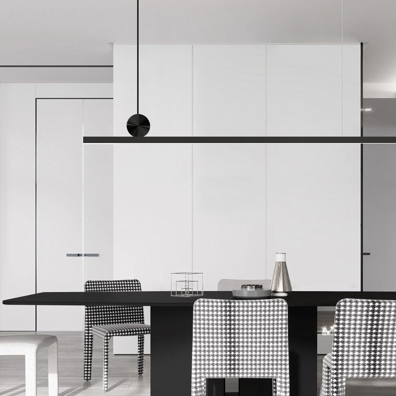 Illuminazione dell'isola contemporanea illuminazione isola lineare luce appesa in nero