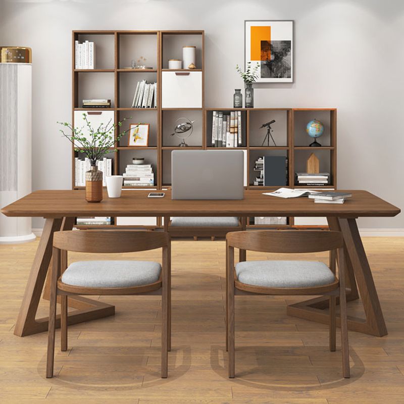 Modern Solid Wood Rectangle Writing Desk Sled Base 29.53-inch Tall Office Desk
