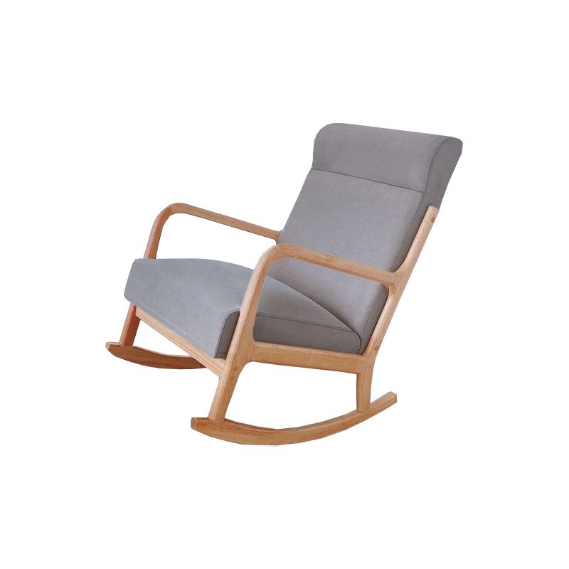 Modern Rocker Chair Upholstered With Gray Frame Glider for Living Room