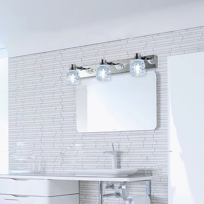 Crystal Wall Sconce Lighting Simple Style Wall Mounted Lighting for Bathroom
