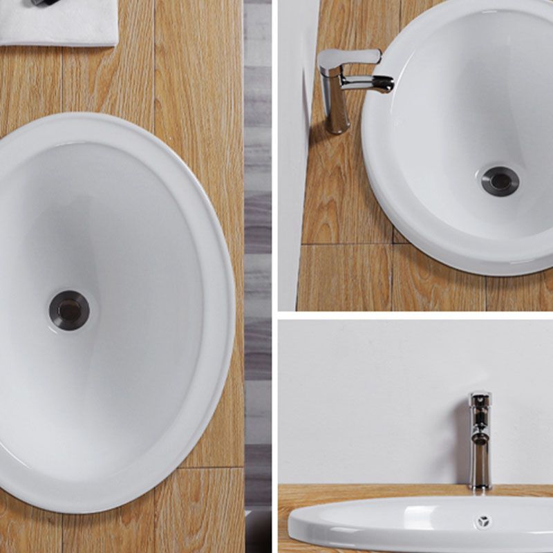 Modern Style Bathroom Sink Oval Porcelain Undermount Bathroom Sink