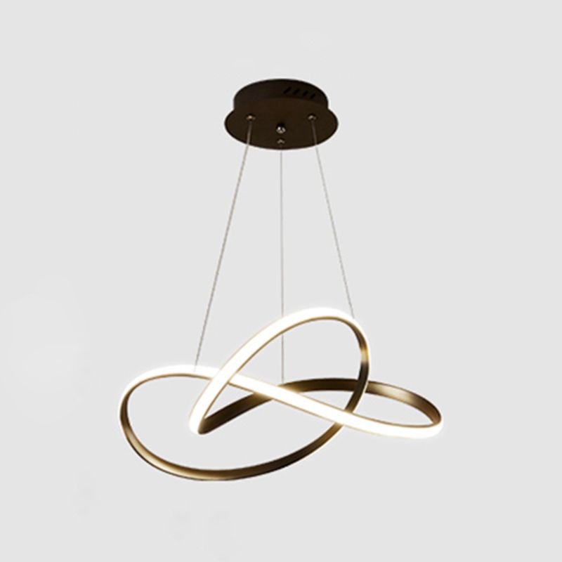 Candelier de forma retorcida contemporánea metal de luz 1 accesorio de iluminación de lámpara de luz