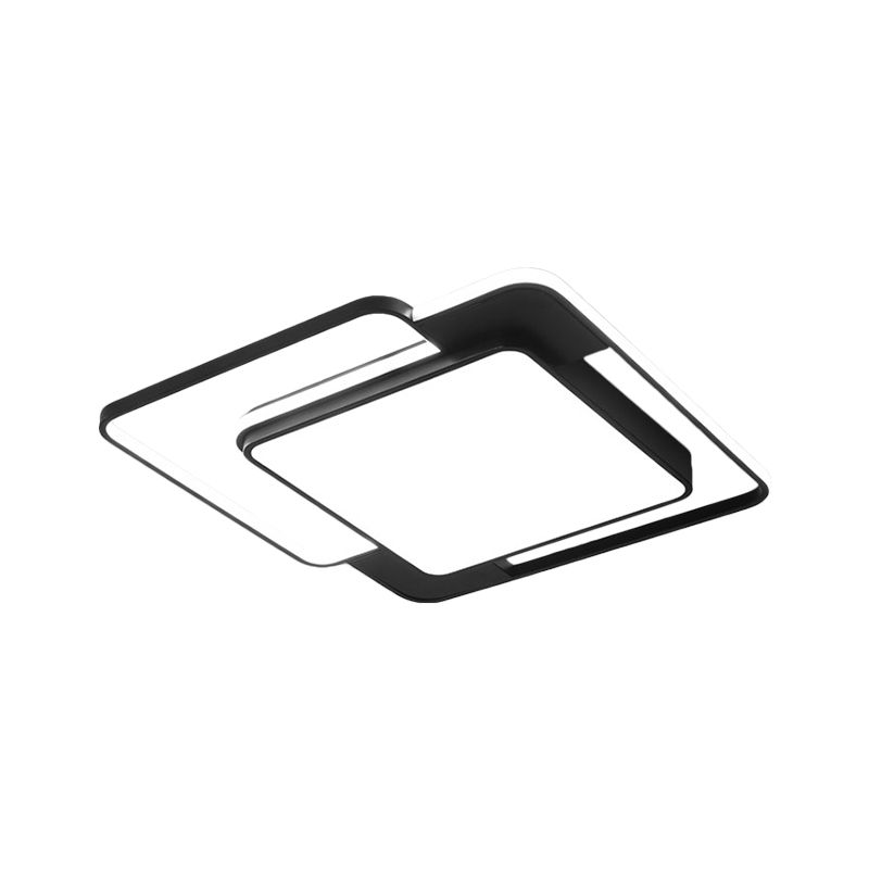 Geometry Flush Light Fixture Modernism Metallic LED Black Flush Mount Lamp, 16.5"/20.5"/24.5" Width