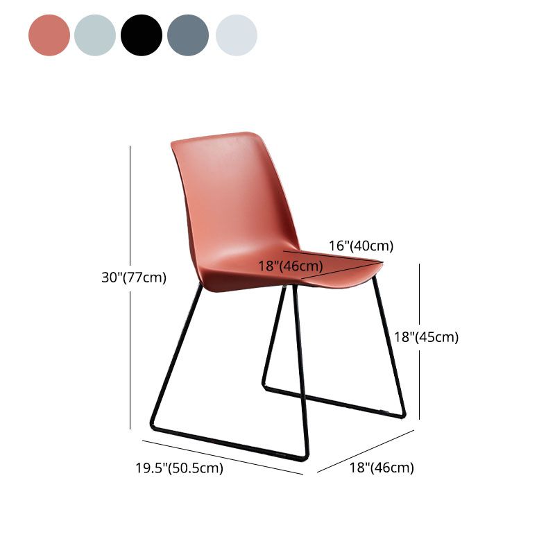 Contemporary Style Chair Dining Armless Side Chair with Metal Legs