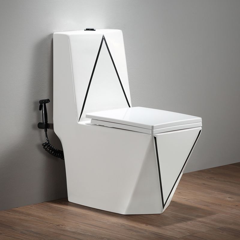 Skirted Traditional Toilet Floor Mount One-Piece Toilet with Slow Close Seat