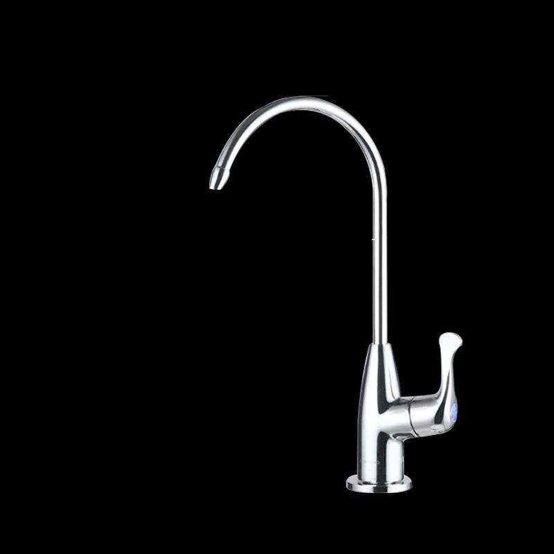 Modern Style Copper Kitchen Faucet Gooseneck Lever Handle Kitchen Faucet