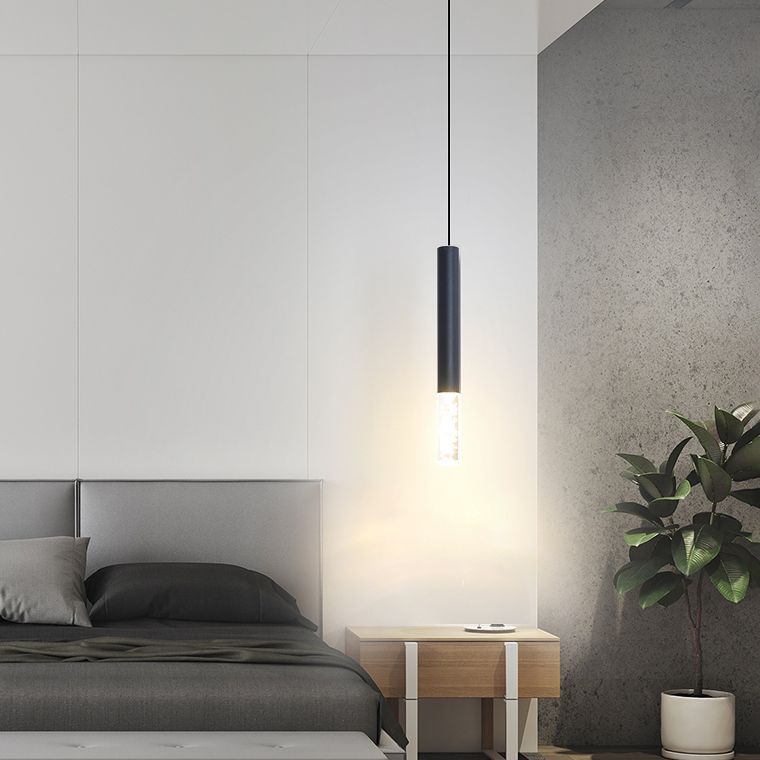 Eigentijdse LED 1-licht plafond hanger licht acryl lineaire hangende lamp voor woonkamer