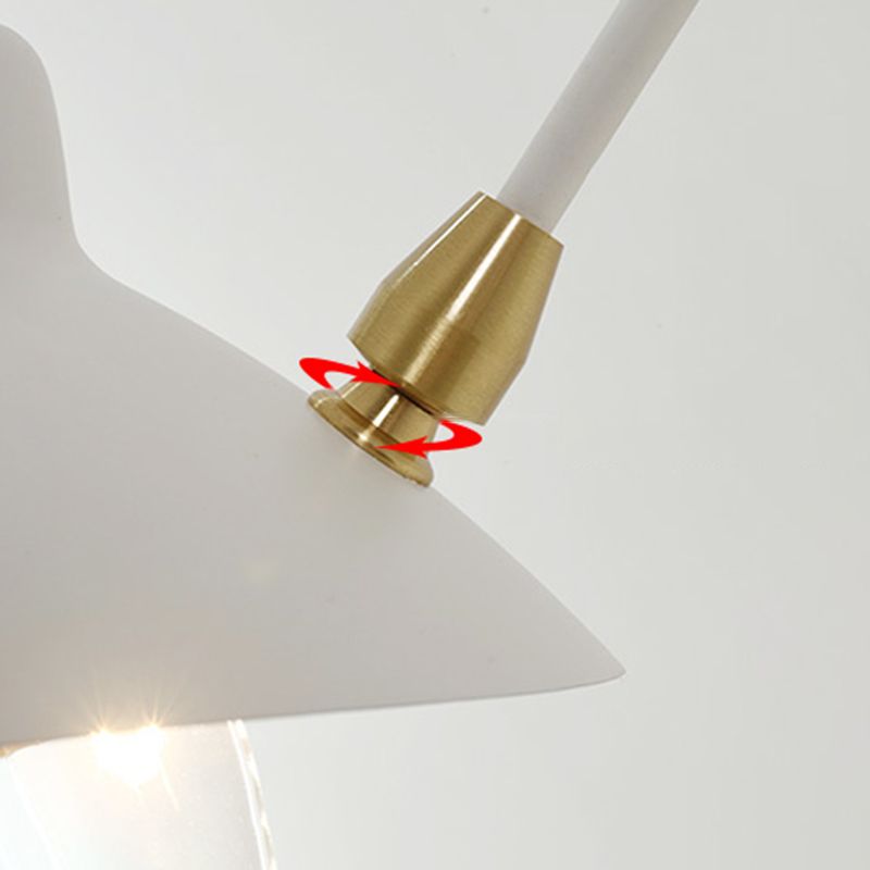 Modern Wall Sconce Linear Shape Reading Wall Light with Metal Shade in White for Bedroom