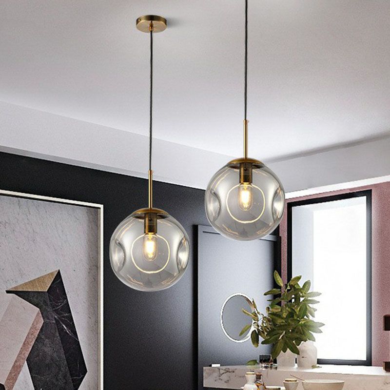 Kuiltjes van de kogelophanging verlichting modern glas 1 lamp eetkamer plafond hanglamp