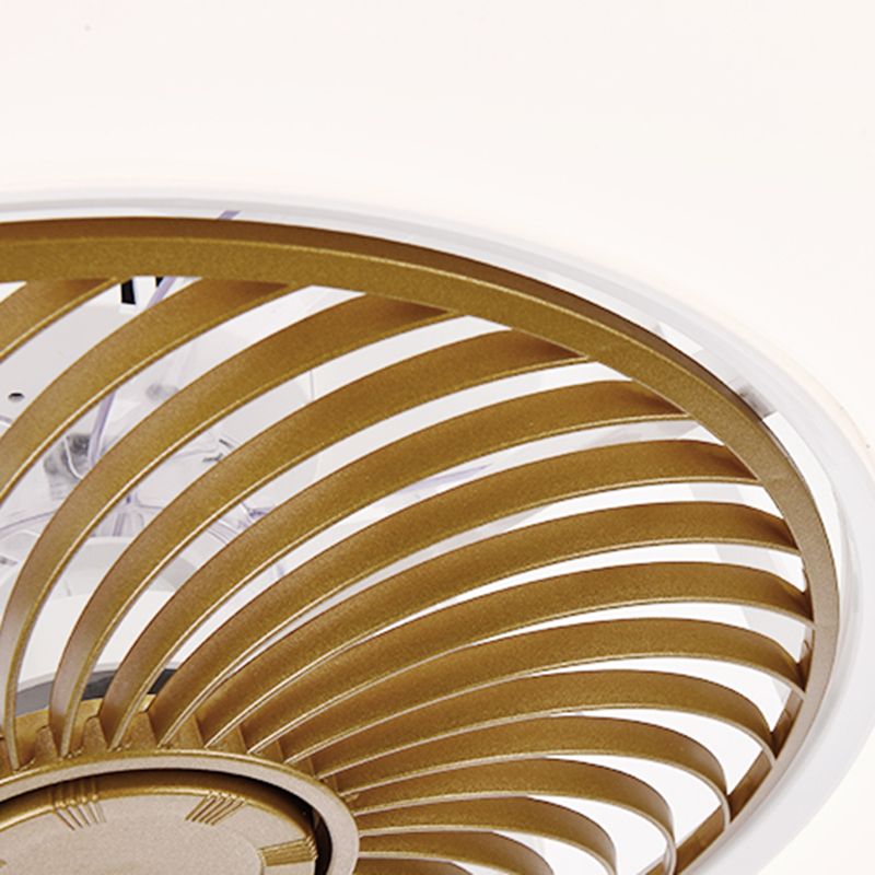 Acrylkreis -LED -Deckenventilatoren im modernen prägnanten Stil Schmiedeeisen Deckenelement für Schlafzimmer