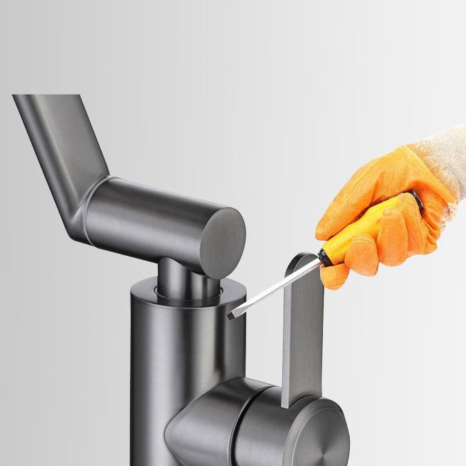 Contemporary Centerset Faucet Lever Handles Low Arc Stainless Steel Faucet