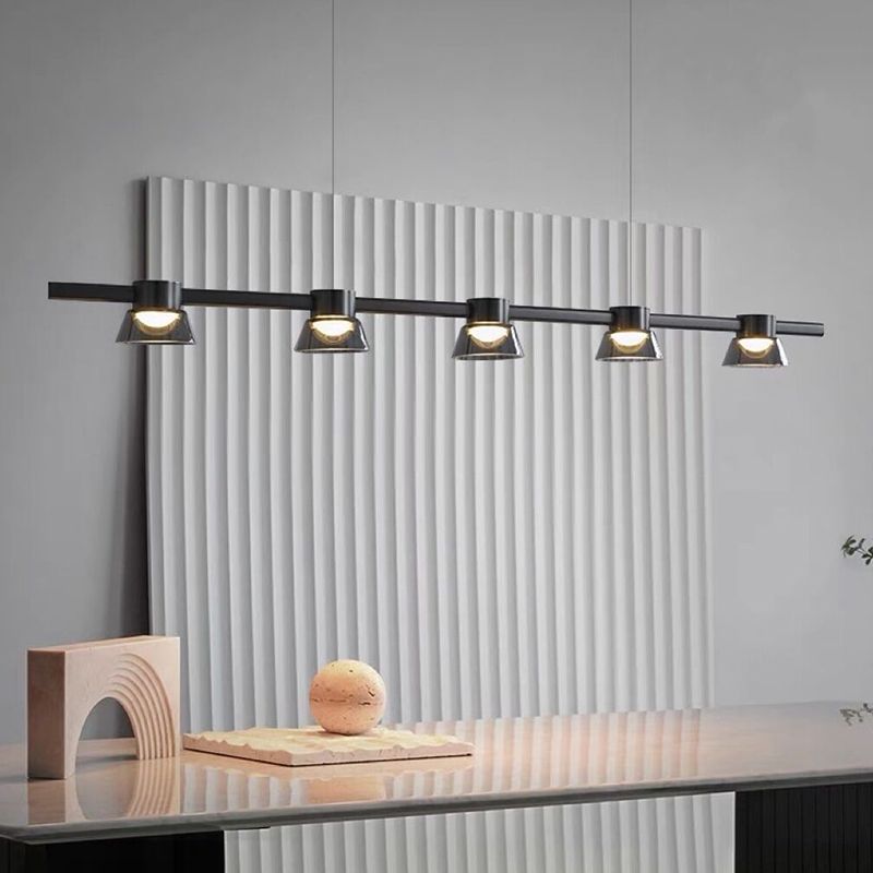 Modern Glass Island Lighting Fixture Creative LED Pendant Light for Dining Room