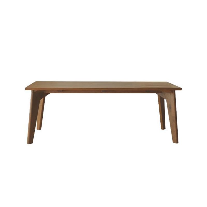 Rectangle Brown Base Dining Table Modern Pine Wood Table for Living Room