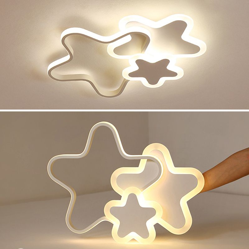 Creative Shaped LED Plafond Licht Kids Room Minimalist Line Design Flush Mount Verlichting Armatuur met Acryl Schaduw
