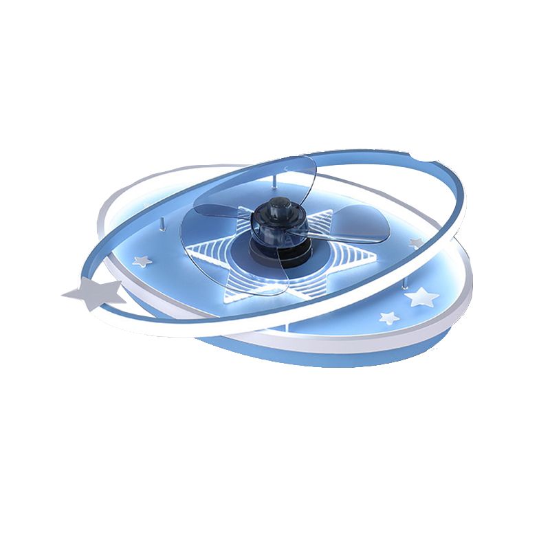 3-Blade Children LED Ceiling Fan Blue/pink Fan with Light for Foyer