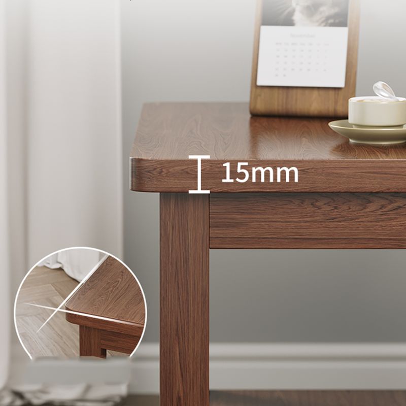 Modern 4 Legs Corner Table Solid Wood Sofa Side End Table with Storage