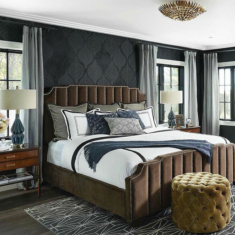 Leaves Wall Paper Murals Simplicity Stain Resistant Bedroom Wall Covering, Custom Size