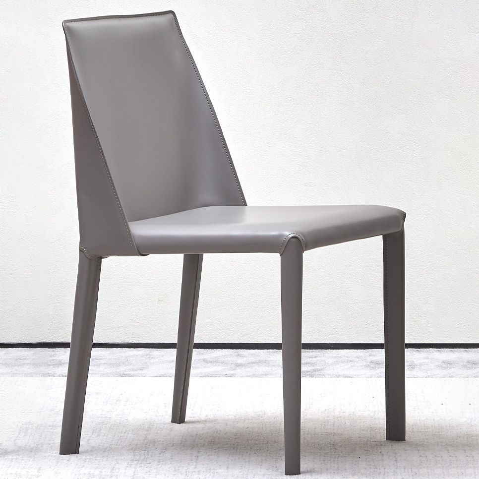 Faux Leather Armless Dining Chairs Modern Dining Room Chair for Home