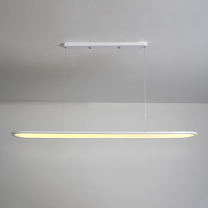 Oval Simplicity Island Pendant Minimalist Dining Room Metal LED 1-Light Island Light