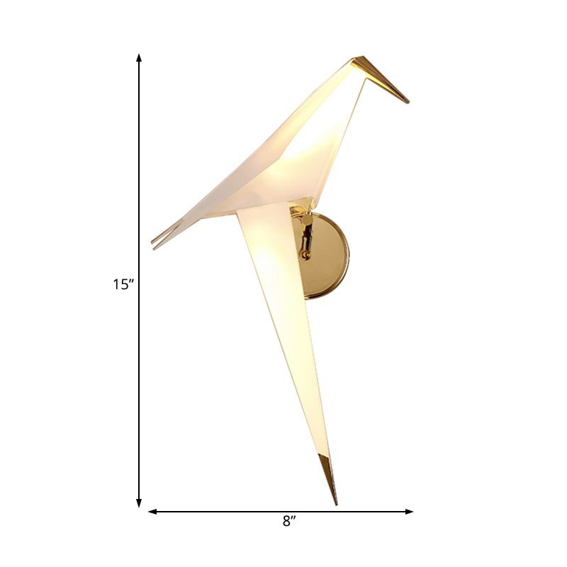 Lampada con scarpa da pranzo con sala da pranzo 1/2 luci con tonalità di plastica uccellino lampada da parete bianca modernista in luce calda/bianca