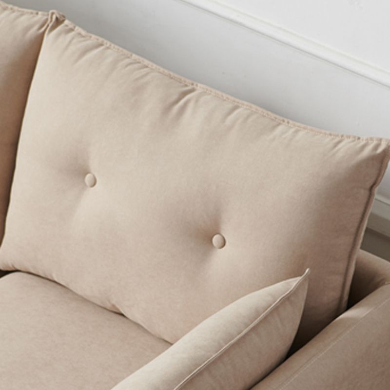 Linen Square Arm Modern Sofa with Loose Back for Living Room and Apartment