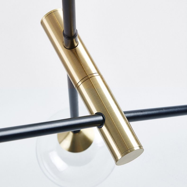 Modern Metal Chandelier Light Fixtures Black Multi-Head Suspension Pendant Lamps for Living Room