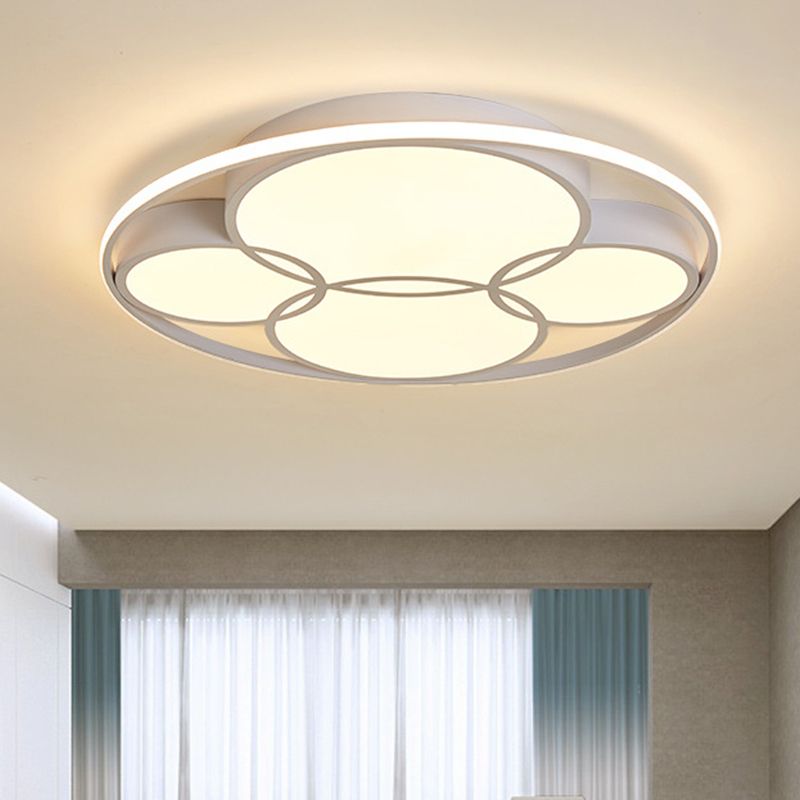 Led Circulair Flush Mount Plafondlamp Hedendaags Metaal Flush Licht met Frosted Diffuser
