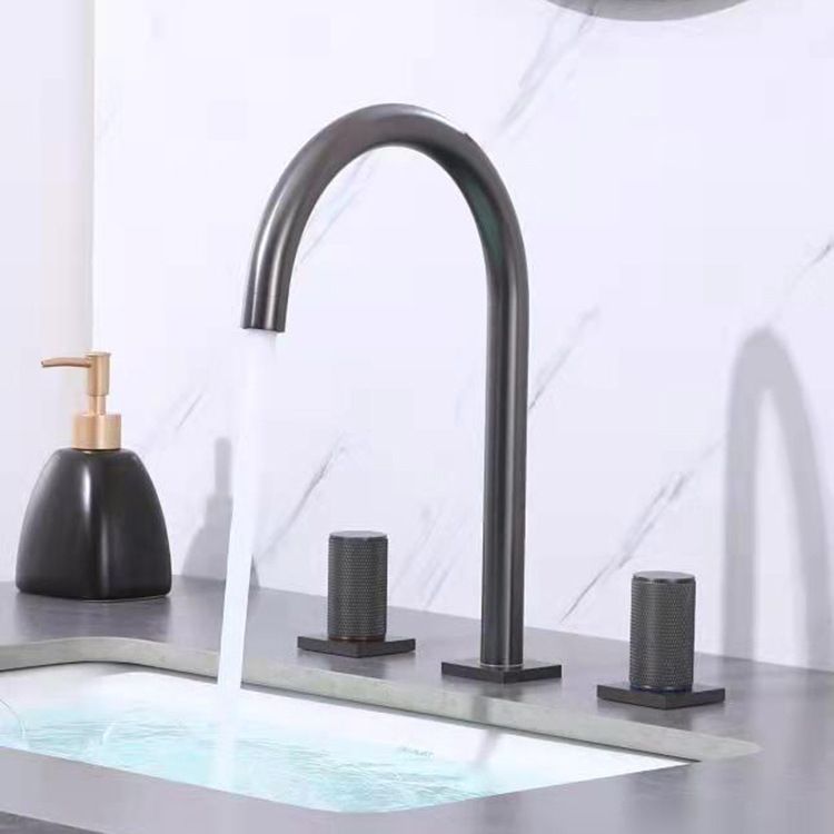 Luxury 8.97" H Vanity Sink Faucet Circular Lever Handle Basin Faucet