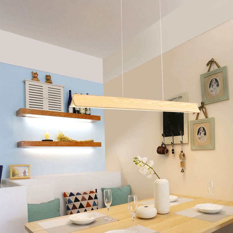 Contemporary Island Pendants Wooden Shade Island Lighting Ideas for Kitchen
