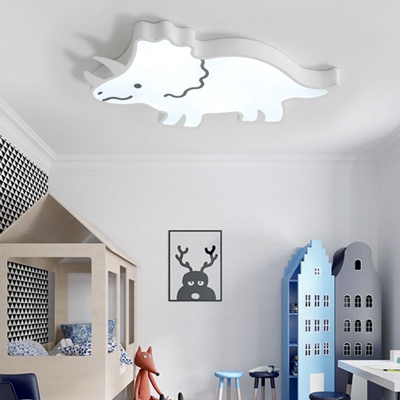 Geel/Wit Dinosaurus Design Inbouwverlichting Kinder LED Acryl Inbouw Hanglamp voor Kinderkamer, Warm/Wit Licht