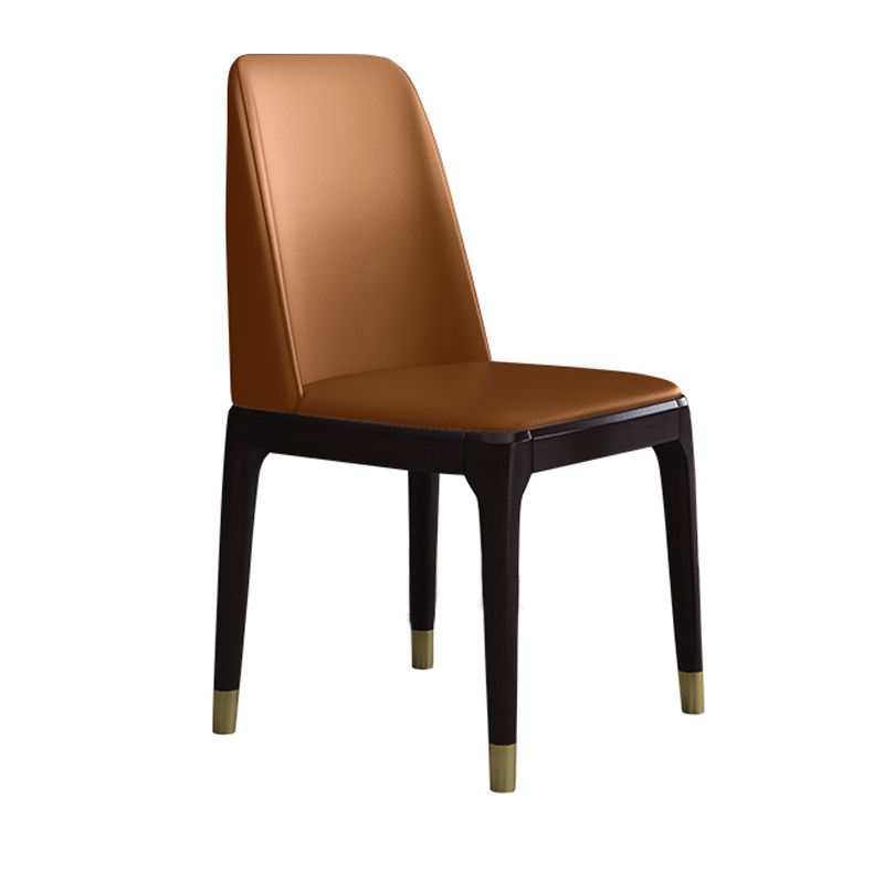 Home Armless Dining Chair Dining Side Chairs with Wood Legs (Set of 2)