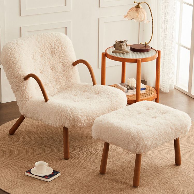 Contemporary Accent Armchair in Solid Wood Frame with Tight Back